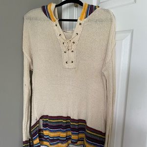 Hooded Sweater with Stripes